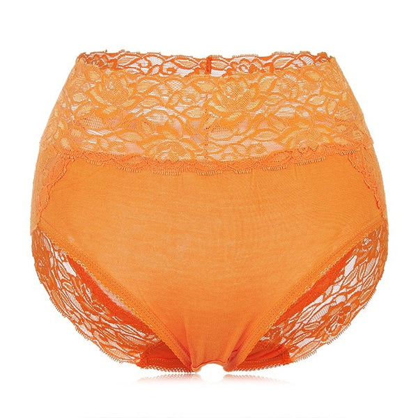 Fashion Women Underwear Briefs Sexy Women's High Waist Panties Lace Modal Embroidery Seamless Lingerie 15 Colors
