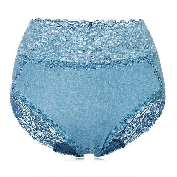 Fashion Women Underwear Briefs Sexy Women's High Waist Panties Lace Modal Embroidery Seamless Lingerie 15 Colors