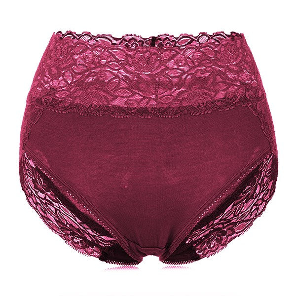 Fashion Women Underwear Briefs Sexy Women's High Waist Panties Lace Modal Embroidery Seamless Lingerie 15 Colors