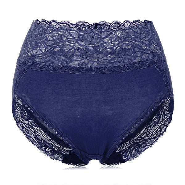 Fashion Women Underwear Briefs Sexy Women's High Waist Panties Lace Modal Embroidery Seamless Lingerie 15 Colors