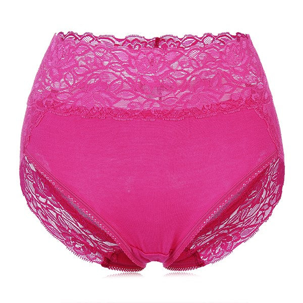 Fashion Women Underwear Briefs Sexy Women's High Waist Panties Lace Modal Embroidery Seamless Lingerie 15 Colors
