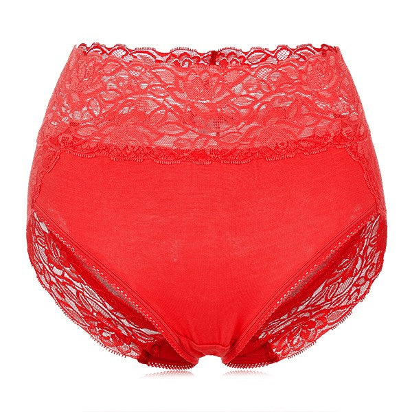 Fashion Women Underwear Briefs Sexy Women's High Waist Panties Lace Modal Embroidery Seamless Lingerie 15 Colors