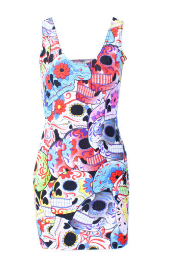 EAST KNITTING 2017 Women summer dress X-193 neon Leopard striped print women fashion dresses punk bodycon brand dress