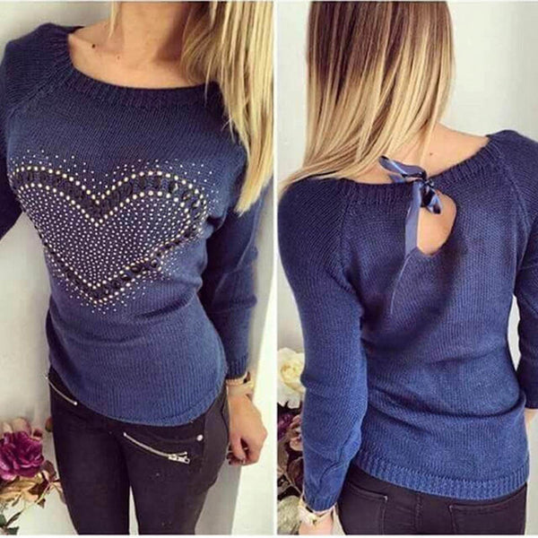 ZANZEA 2017 Autumn Winter Sexy Women Sweaters Small Hollow Halter Sweet Jumpers Casual Pullover Knit Tops Size S-3XL Pull Femme