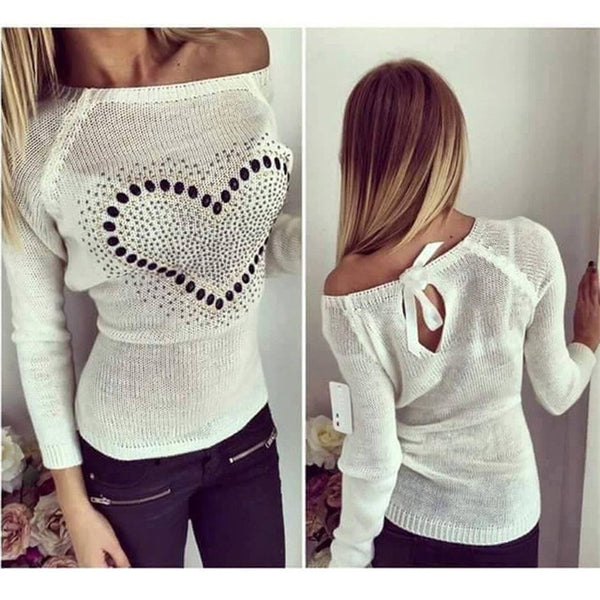ZANZEA 2017 Autumn Winter Sexy Women Sweaters Small Hollow Halter Sweet Jumpers Casual Pullover Knit Tops Size S-3XL Pull Femme