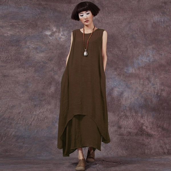 Hot Sale ZANZEA Fashion Summer Dress 2017 Women Casual Loose Cotton Linen Dress Long Dresses Solid Vestidos Plus Size S-5XL