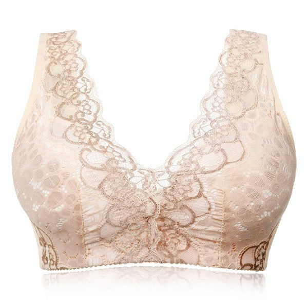 Sexy Women Lace Bralette Bra Fashion Embroidery Underwear Deep V Wireless Brassiere Adjustable Push Up Thin Bra Lingerie Cup C D