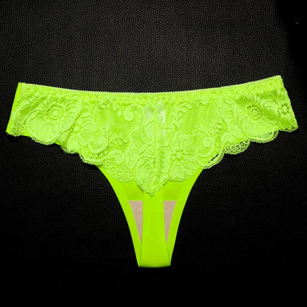 Sexy Women Lace Panties Seamless Low Waist Thongs Breathable Transparent Temptation T-back Lingerie Underwear 6 Colors