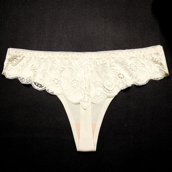 Sexy Women Lace Panties Seamless Low Waist Thongs Breathable Transparent Temptation T-back Lingerie Underwear 6 Colors