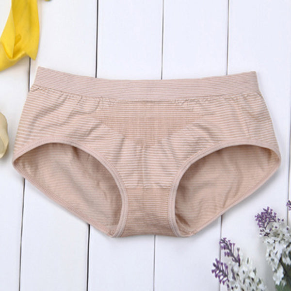 New Women Panties 2017 Low Waist Stripe Fashion Underwear Seamless Cotton Breathable Hips Up Briefs Lingerie