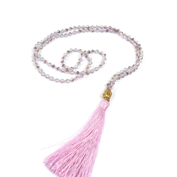 V.YA Gold Color Buddha Necklaces Women's Tassel Necklace Boho Jewelry Weaving Long Necklace Bijoux Femme