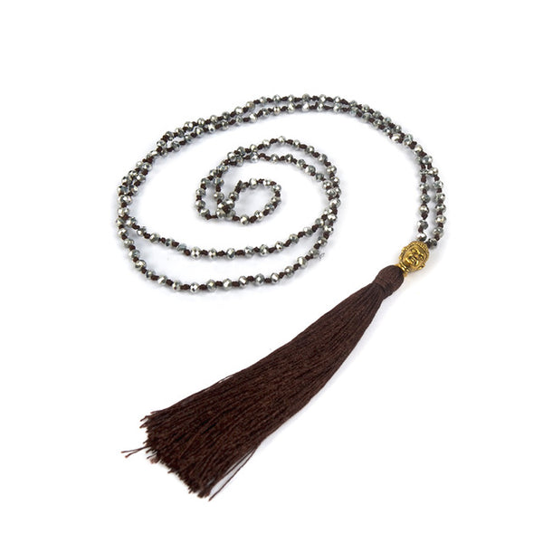 V.YA Gold Color Buddha Necklaces Women's Tassel Necklace Boho Jewelry Weaving Long Necklace Bijoux Femme