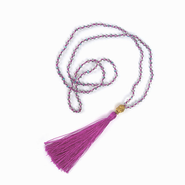 V.YA Gold Color Buddha Necklaces Women's Tassel Necklace Boho Jewelry Weaving Long Necklace Bijoux Femme