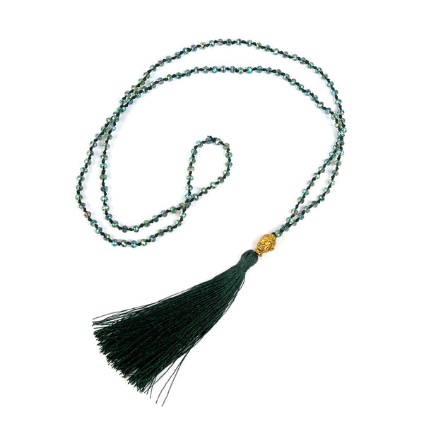 V.YA Gold Color Buddha Necklaces Women's Tassel Necklace Boho Jewelry Weaving Long Necklace Bijoux Femme