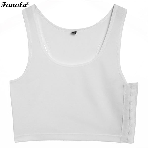 Sexy Breathable Buckle Short Chest Breast Women Lady Binder Trans Lesbian White Black Three-breasted Free Shipping