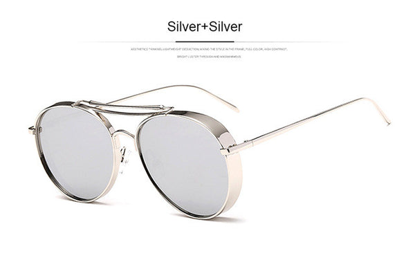 TSHING Fashion Metal Wrap Mirror Sunglasses