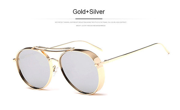 TSHING Fashion Metal Wrap Mirror Sunglasses