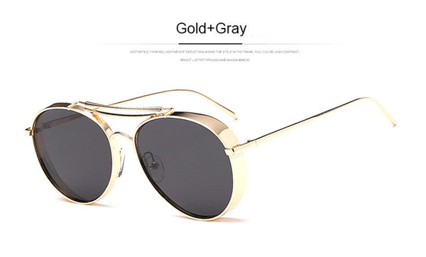 TSHING Fashion Metal Wrap Mirror Sunglasses