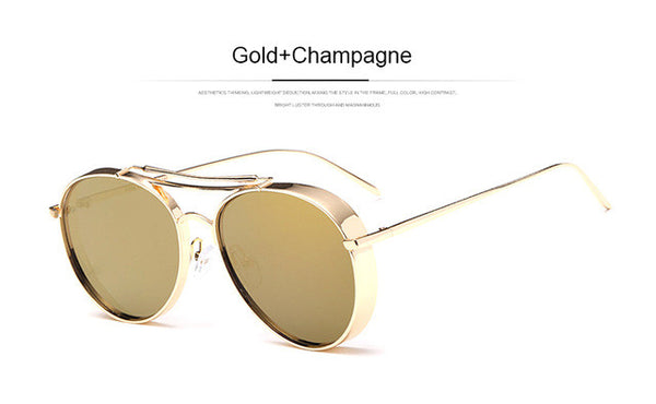 TSHING Fashion Metal Wrap Mirror Sunglasses