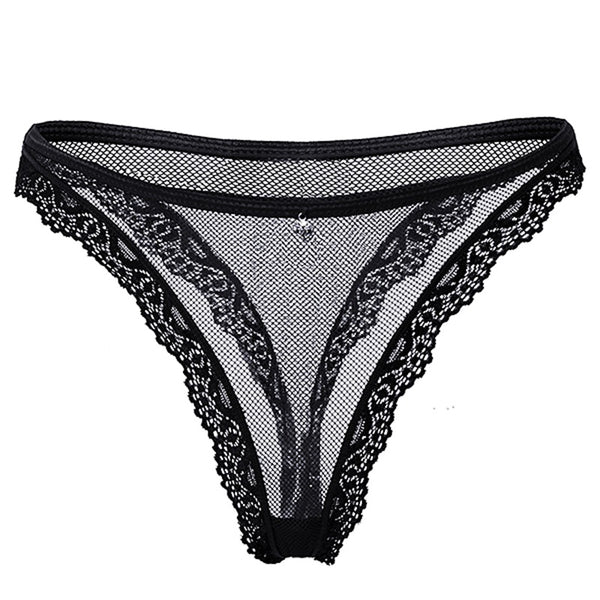 Women Underwear Sexy Low Waist Hollow Out Lace Briefs Plus Size Transparent Breathable Panties Temptation Seamless Knickers