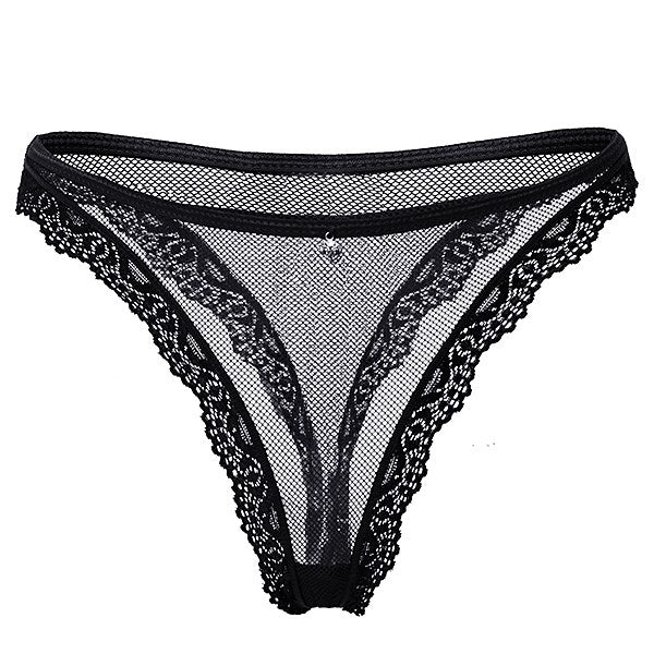Women Underwear Sexy Low Waist Hollow Out Lace Briefs Plus Size Transparent Breathable Panties Temptation Seamless Knickers