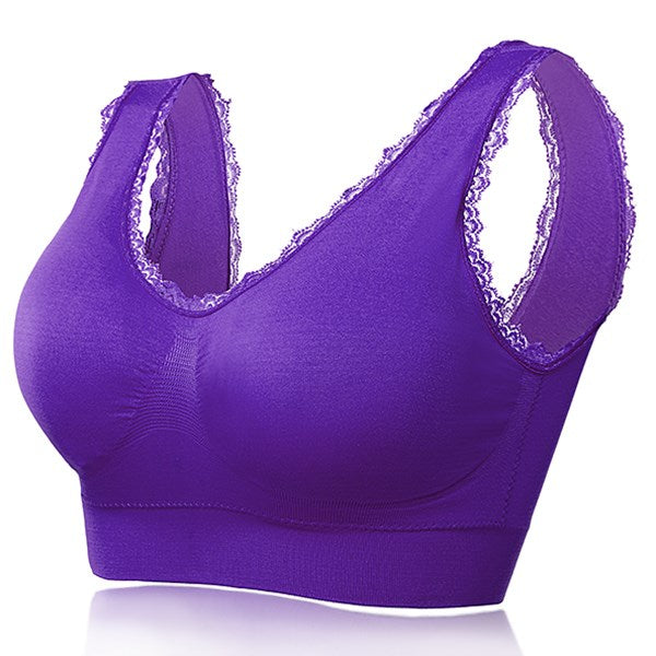 Women Lace Wire Free Thin Bra 2017 New Arrival Full Cup Seamless Breathable Vest Brassiere Push Up Underwear