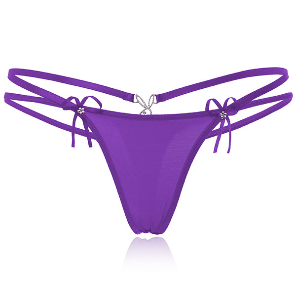 Hot Sale Sexy Women T-Back Underwear Low Waist Briefs Seamless Thong V-string Panties For Women Lingerie Solid Color