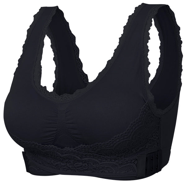 Sexy Women Lace Bras Side Closure Push Up Sporty Vest Bra Wirefree Seamless Breathable Adjusted Underwear