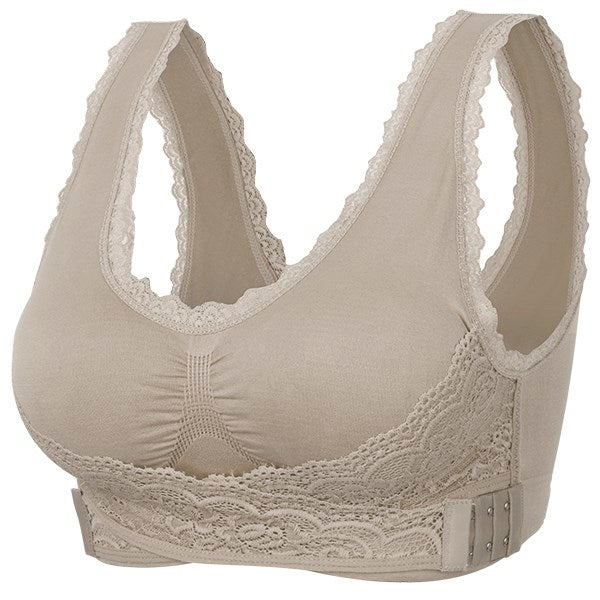 Sexy Women Lace Bras Side Closure Push Up Sporty Vest Bra Wirefree Seamless Breathable Adjusted Underwear