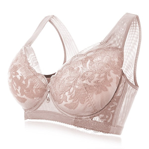 Lace Embroidery Women Underwear Push Up Three Hook-and-eye Sexy Brassiere Vest Bras Underwire Thin Lingerie Women Full Cup