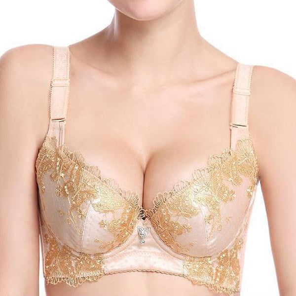 Sexy Women Lace Bralette Bra Fashion Embroidery Wireless Push Up Adjustable Lingerie Women Thin Underwear Cup B-F