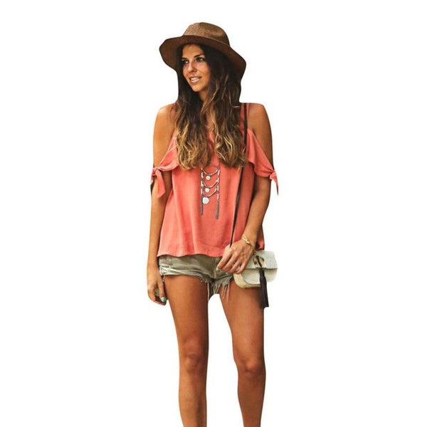 Women's Blouse 2016 Summer Fashion Women Loose Top Short Sleeve Blouse Casual Tops Shirt Solid Pink Tops
