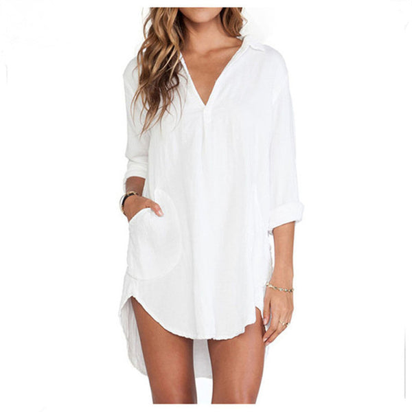 Zanzea Blusas Femininas 2017 Sexy Women See Through Chiffon Shirts Long Sleeve Pocket Casual Blouse Tops Plus Size XS-6XL