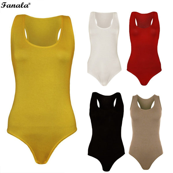 FANALA 2017 Women Bodysuit Summer Muscle Racer Back Sezy Sleeveless Stretch Bodycon Leotard Vest Top Jumpsuits Short #40