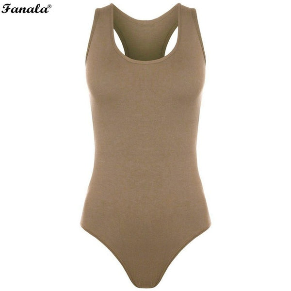 FANALA 2017 Women Bodysuit Summer Muscle Racer Back Sezy Sleeveless Stretch Bodycon Leotard Vest Top Jumpsuits Short #40