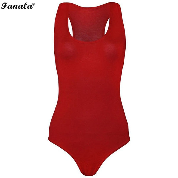 FANALA 2017 Women Bodysuit Summer Muscle Racer Back Sezy Sleeveless Stretch Bodycon Leotard Vest Top Jumpsuits Short #40
