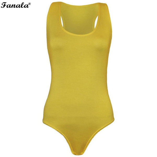 FANALA 2017 Women Bodysuit Summer Muscle Racer Back Sezy Sleeveless Stretch Bodycon Leotard Vest Top Jumpsuits Short #40