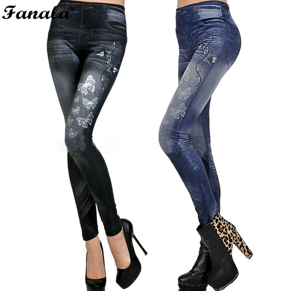 2017 Sexy Jeans Elastic leggings for women Sexy Leggins Print Jeggings Casual Denim Jean Pencil Pants Spring Autumn Trousers#30
