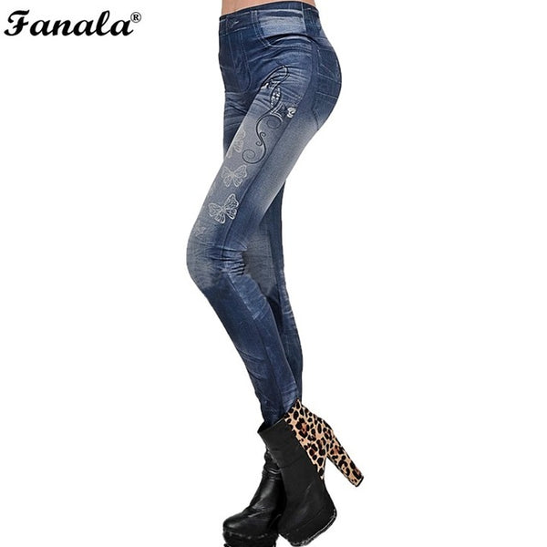 2017 Sexy Jeans Elastic leggings for women Sexy Leggins Print Jeggings Casual Denim Jean Pencil Pants Spring Autumn Trousers#30