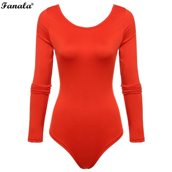 2017 Women Bodysuit Jumpsuit O-Neck Long Sleeve Sexy Solid Rompers Womens Jumpsuit Bodysuit Female Tops Blouse Summer Spring#30