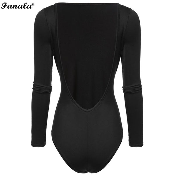 2017 Women Bodysuit Jumpsuit O-Neck Long Sleeve Sexy Solid Rompers Womens Jumpsuit Bodysuit Female Tops Blouse Summer Spring#30