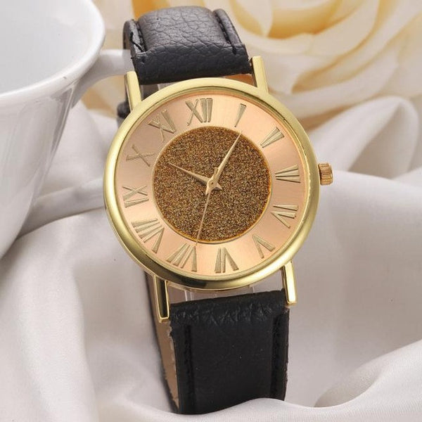 2016 New Fashion Ladies Quartz Watch PU Leather Relogio Feminino