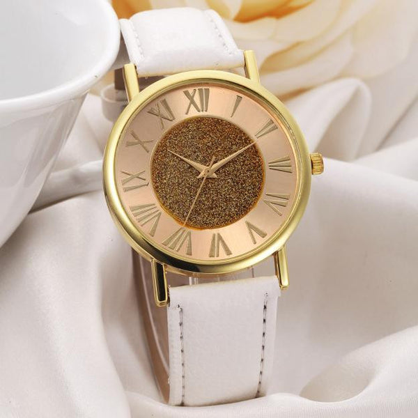 2016 New Fashion Ladies Quartz Watch PU Leather Relogio Feminino