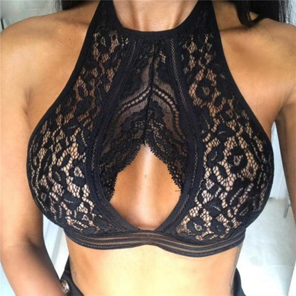 Women Camis Bra Lace Bralette Sexy Translucent Sheer Lace Strap Lingerie Bra Top Bustier Back Closure Seamless Strapless Bra