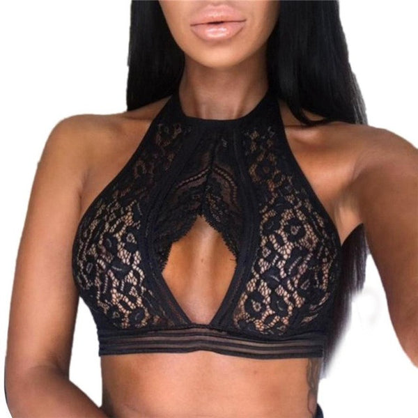 Women Camis Bra Lace Bralette Sexy Translucent Sheer Lace Strap Lingerie Bra Top Bustier Back Closure Seamless Strapless Bra