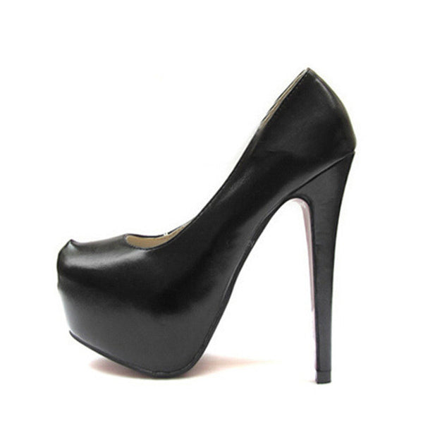 Merkmak Stylish Sexy High Heels Brand 14cm Heel Bottom For Women Shoes Wedding Party PU leather Sapatos Femininos Platform Shoes