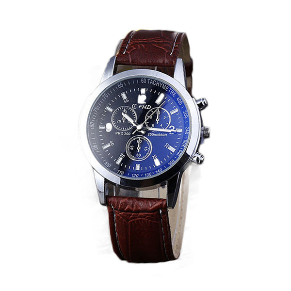 Men's  Fashion Business Leather Strap Quartz Watch