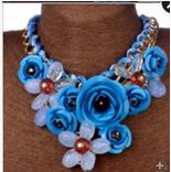 2017 Luxury Beautiful Maxi wedding Necklace Colorful Enamel Rhinestone Hand knitting Flower Big Choker Necklace Boho Jewelry