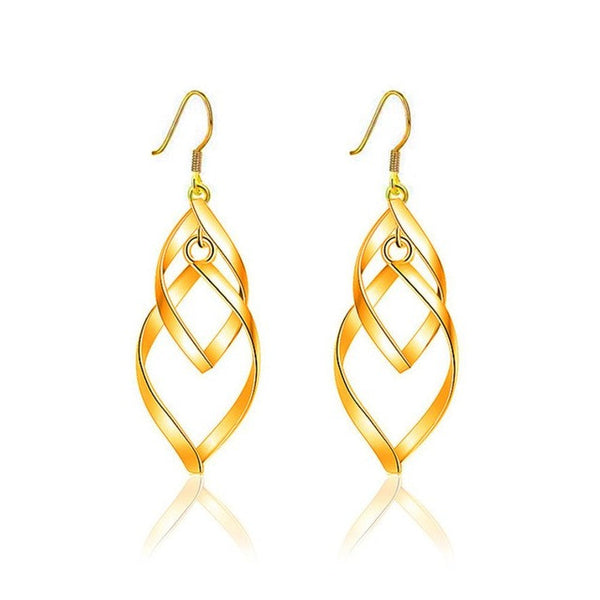 SUSENSTONE Leaves fashion earrings Elegant Fashion Silver Women Leaves Ear dangler Earrings Silver Gold  Sliver  earrings