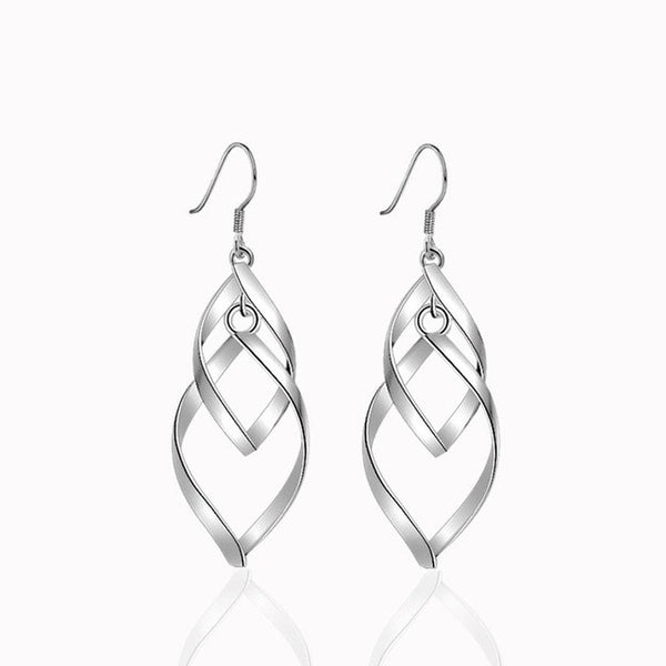 SUSENSTONE Leaves fashion earrings Elegant Fashion Silver Women Leaves Ear dangler Earrings Silver Gold  Sliver  earrings